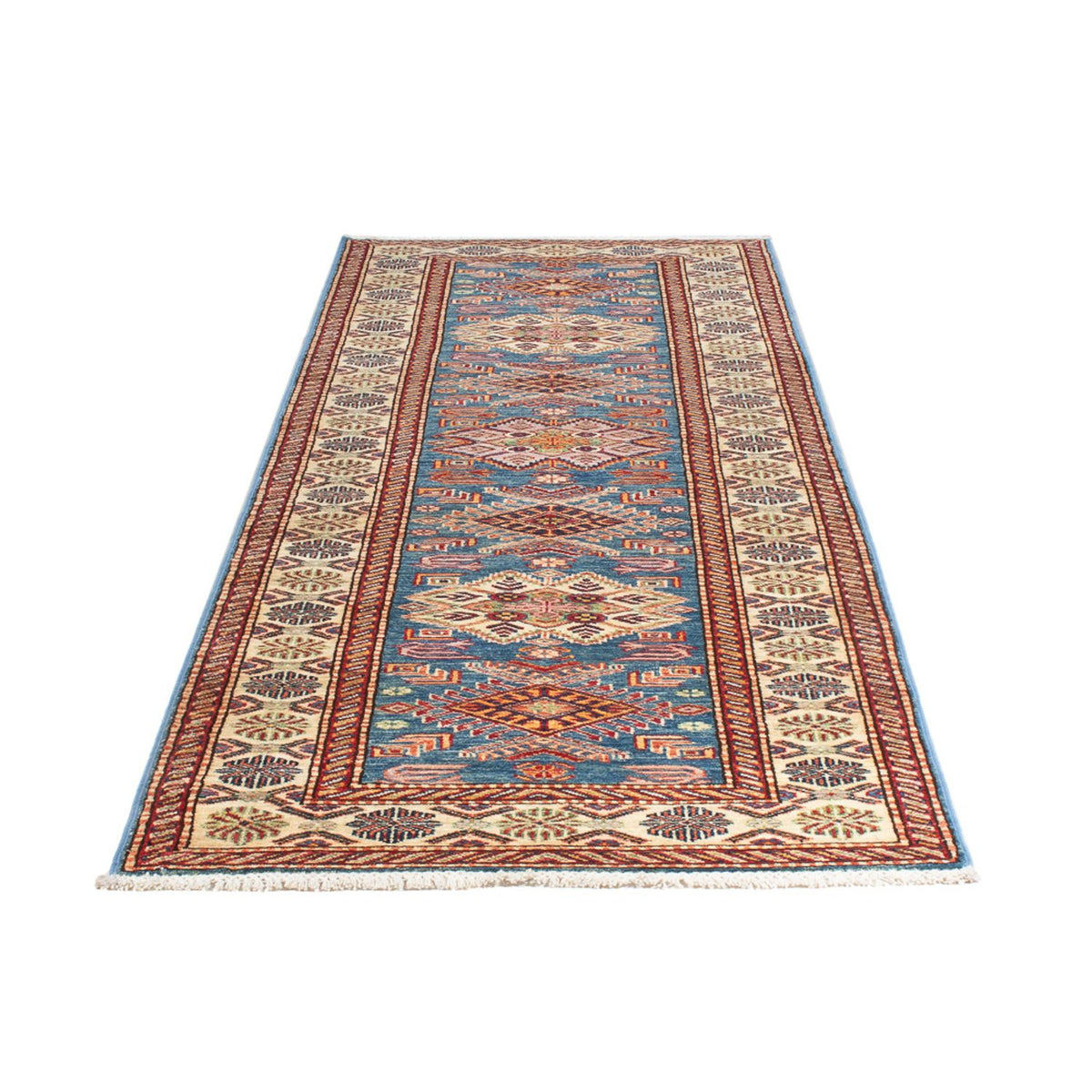 Tapis de couloir Tapis Ziegler - Kazak - 294 x 83 cm - bleu
