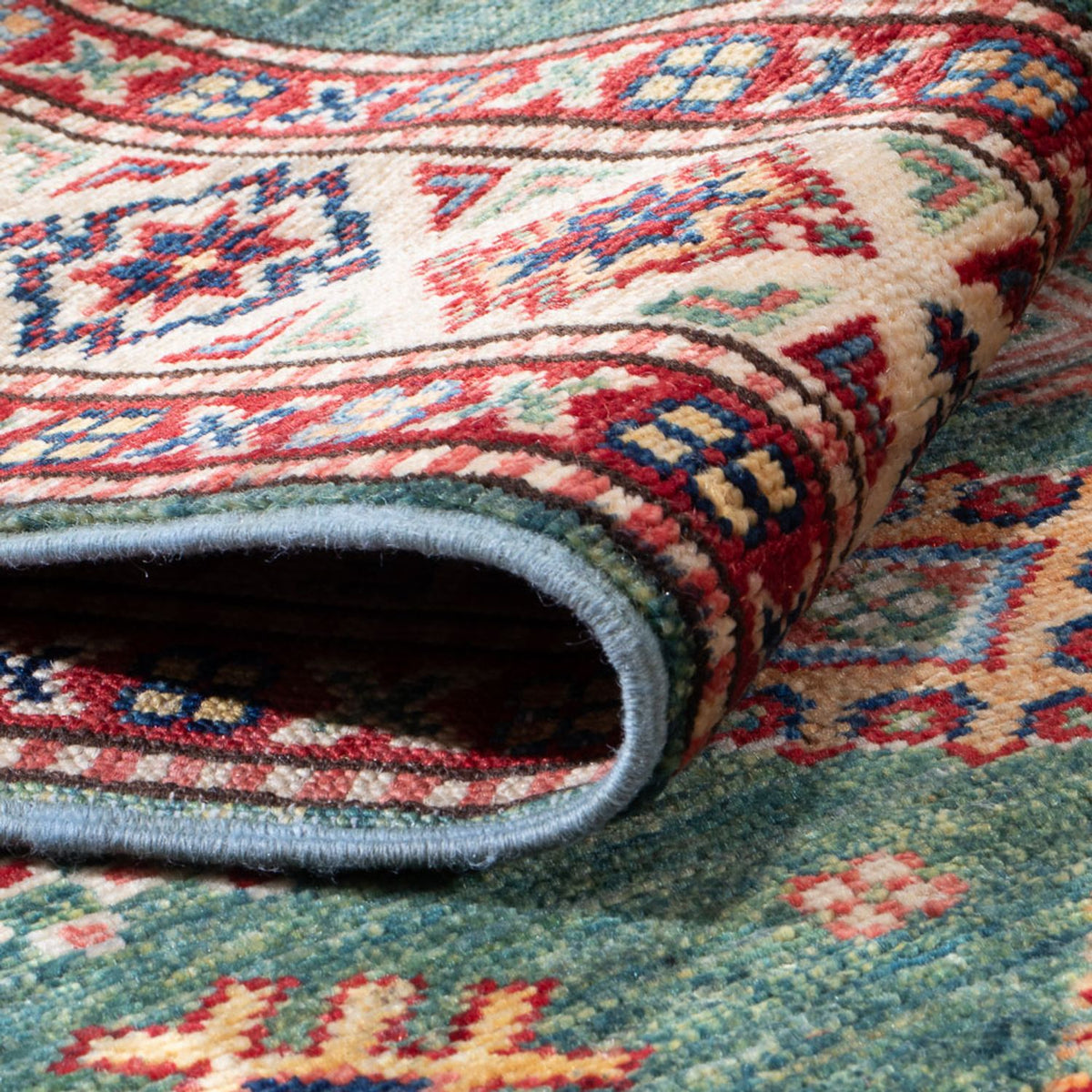 Tapis de couloir Tapis Ziegler - Kazak - 302 x 78 cm - vert