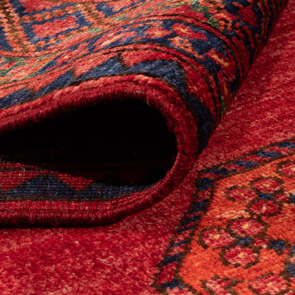 Tapis afghan - Kunduz - 194 x 156 cm - rouge