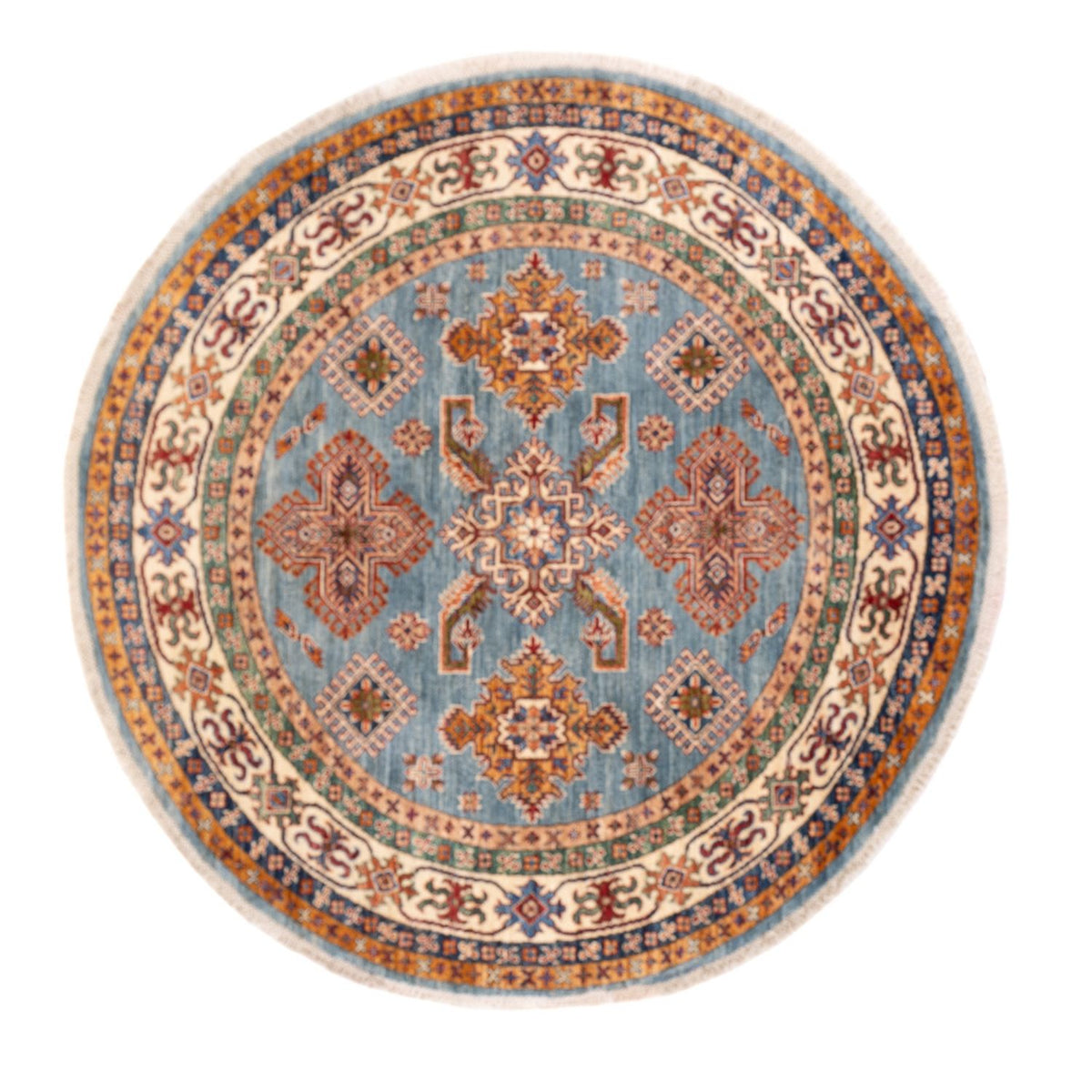 Tapis Ziegler - Kazak ronde - 148 x 147 cm - bleu