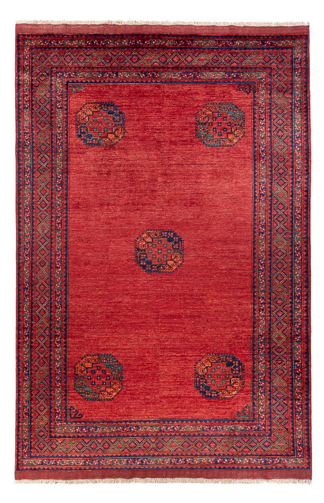 Tapis afghan - Kunduz - 302 x 203 cm - rouge