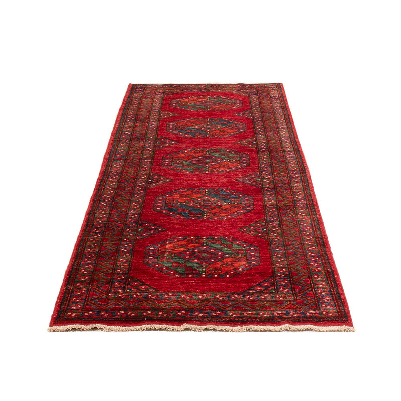 Tapis de couloir Tapis afghan - Kunduz - 291 x 87 cm - rouge