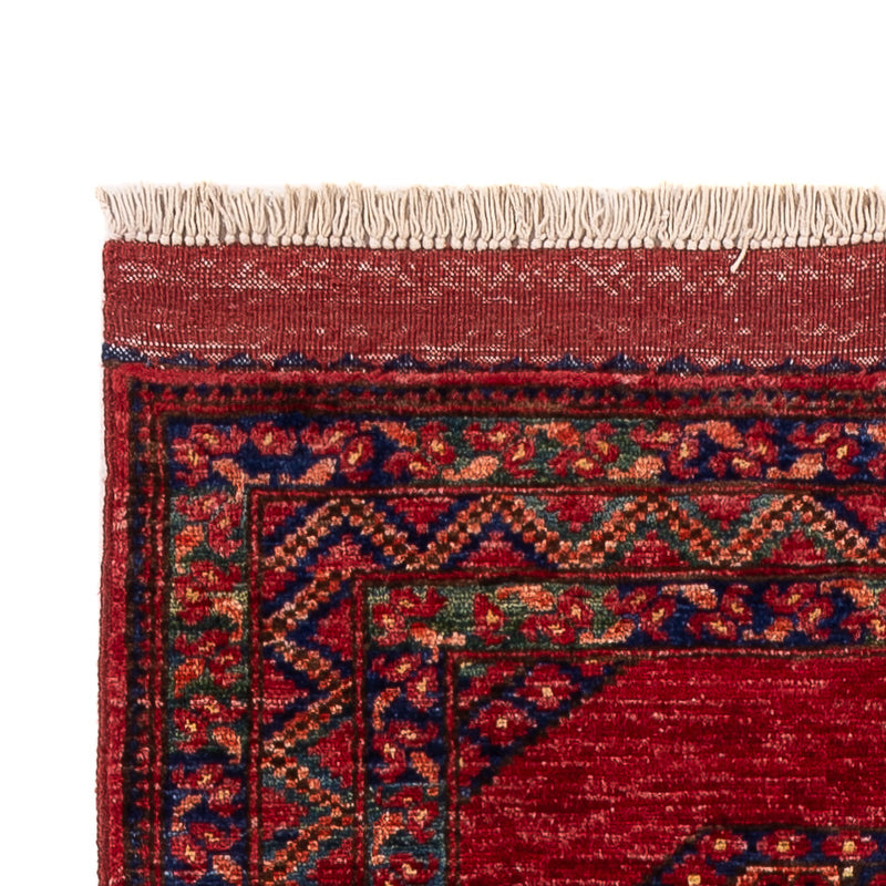 Tapis de couloir Tapis afghan - Kunduz - 237 x 83 cm - rouge