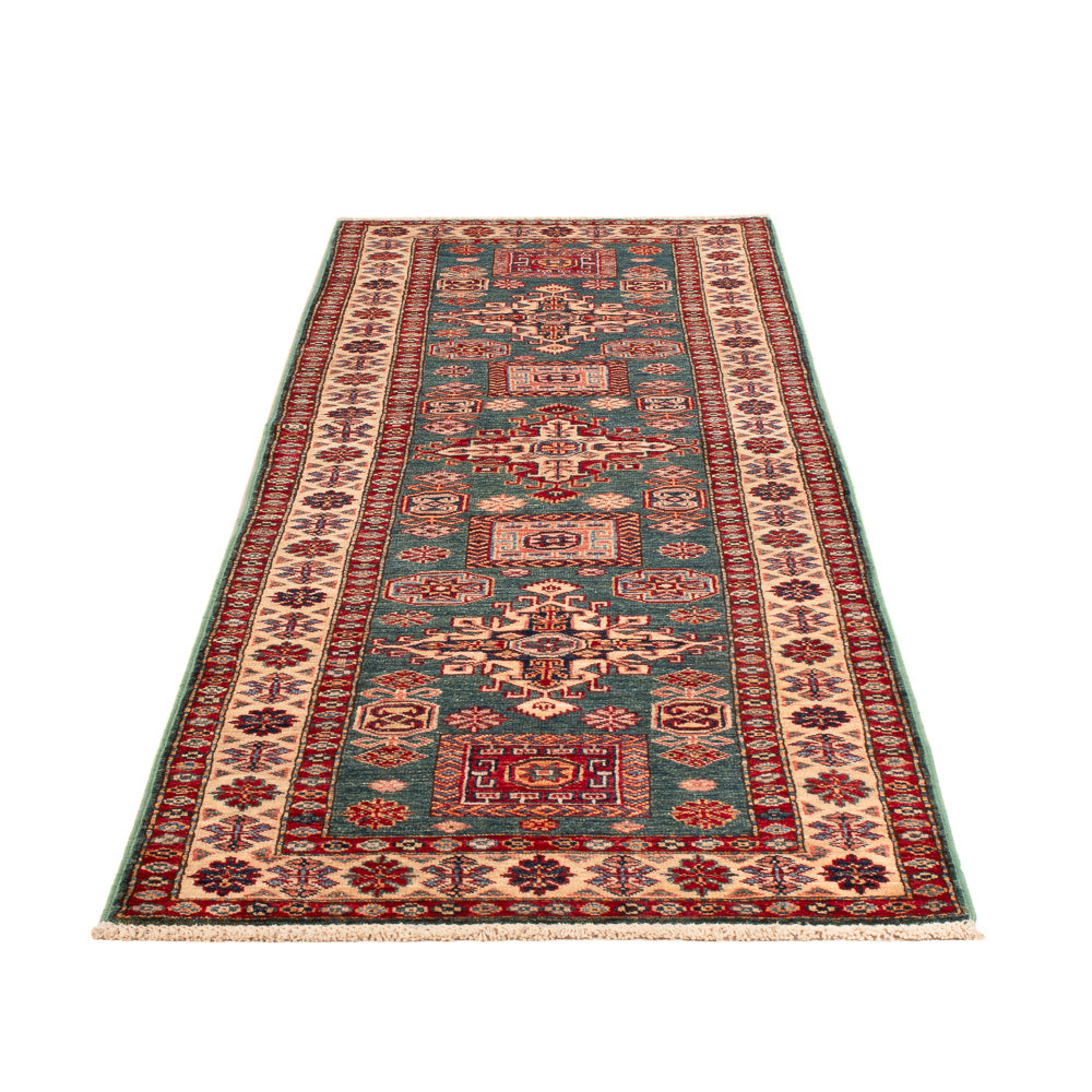 Tapis de couloir Tapis Ziegler - Kazak - 253 x 78 cm - bleu foncé