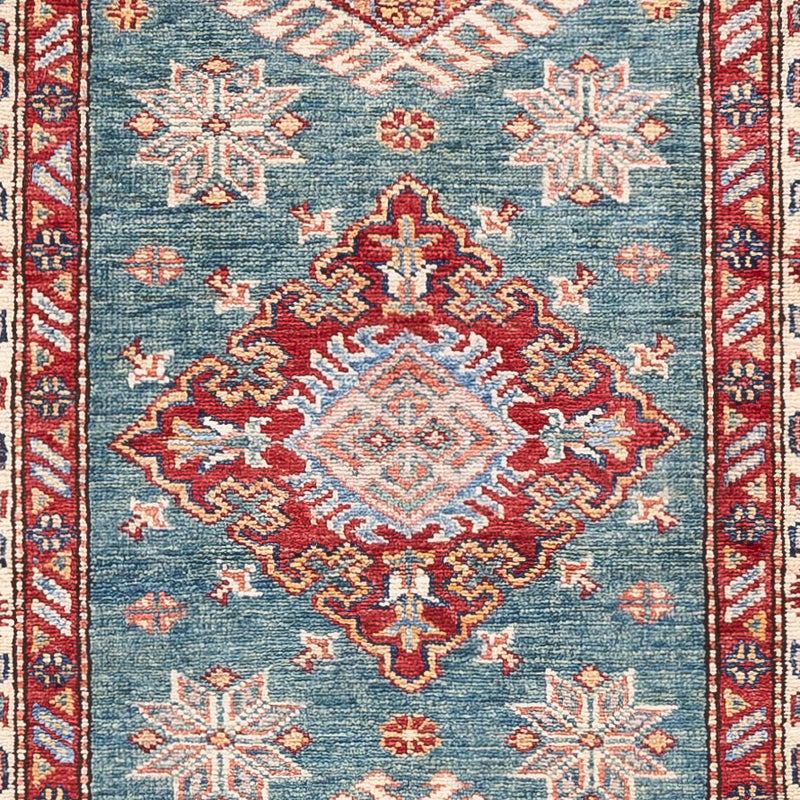 Tapis de couloir Tapis Ziegler - Kazak - 247 x 75 cm - bleu foncé