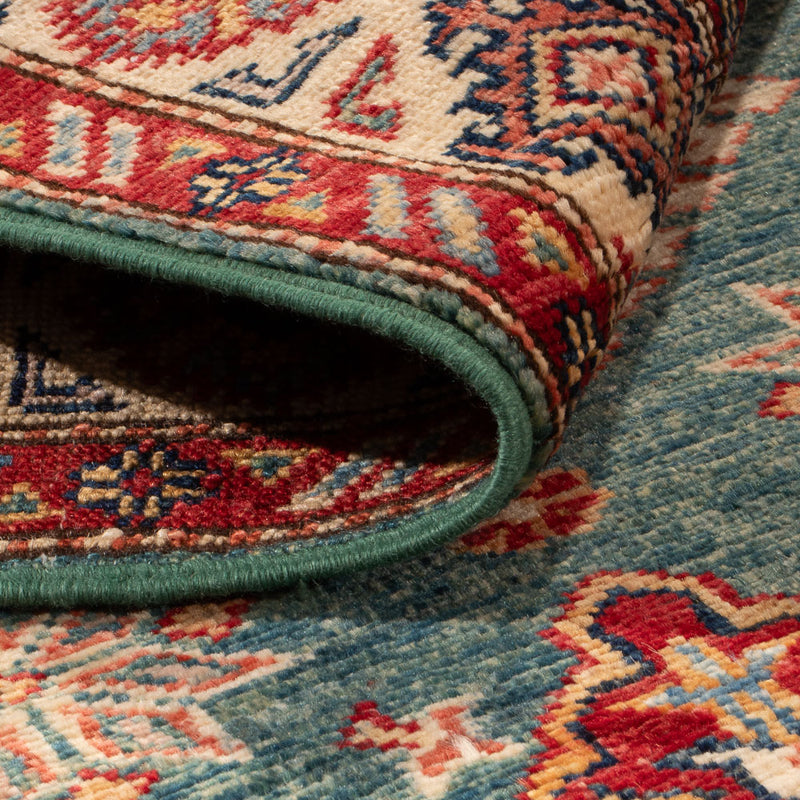 Tapis de couloir Tapis Ziegler - Kazak - 247 x 75 cm - bleu foncé