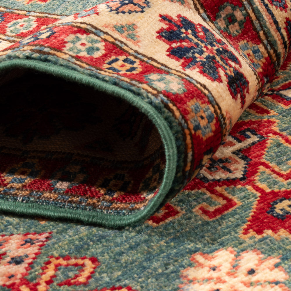 Tapis de couloir Tapis Ziegler - Kazak - 253 x 79 cm - vert foncé