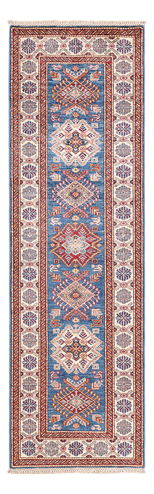 Tapis de couloir Tapis Ziegler - Kazak - 246 x 75 cm - bleu