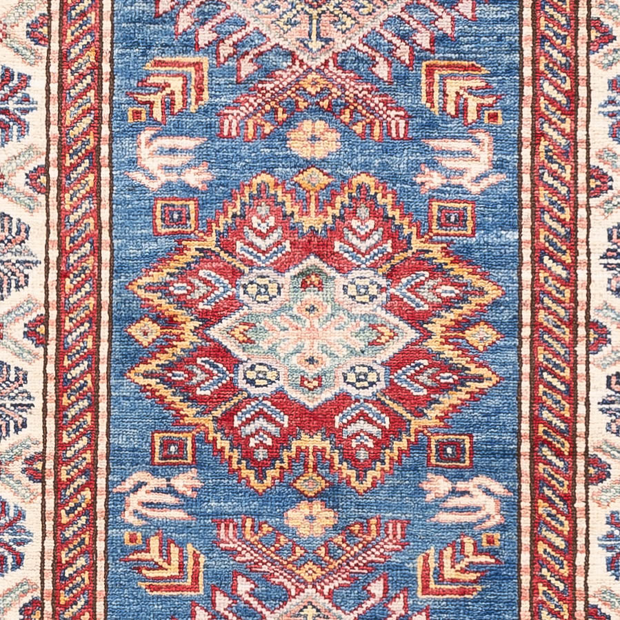 Tapis de couloir Tapis Ziegler - Kazak - 246 x 75 cm - bleu