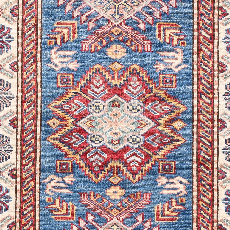 Tapis de couloir Tapis Ziegler - Kazak - 246 x 75 cm - bleu