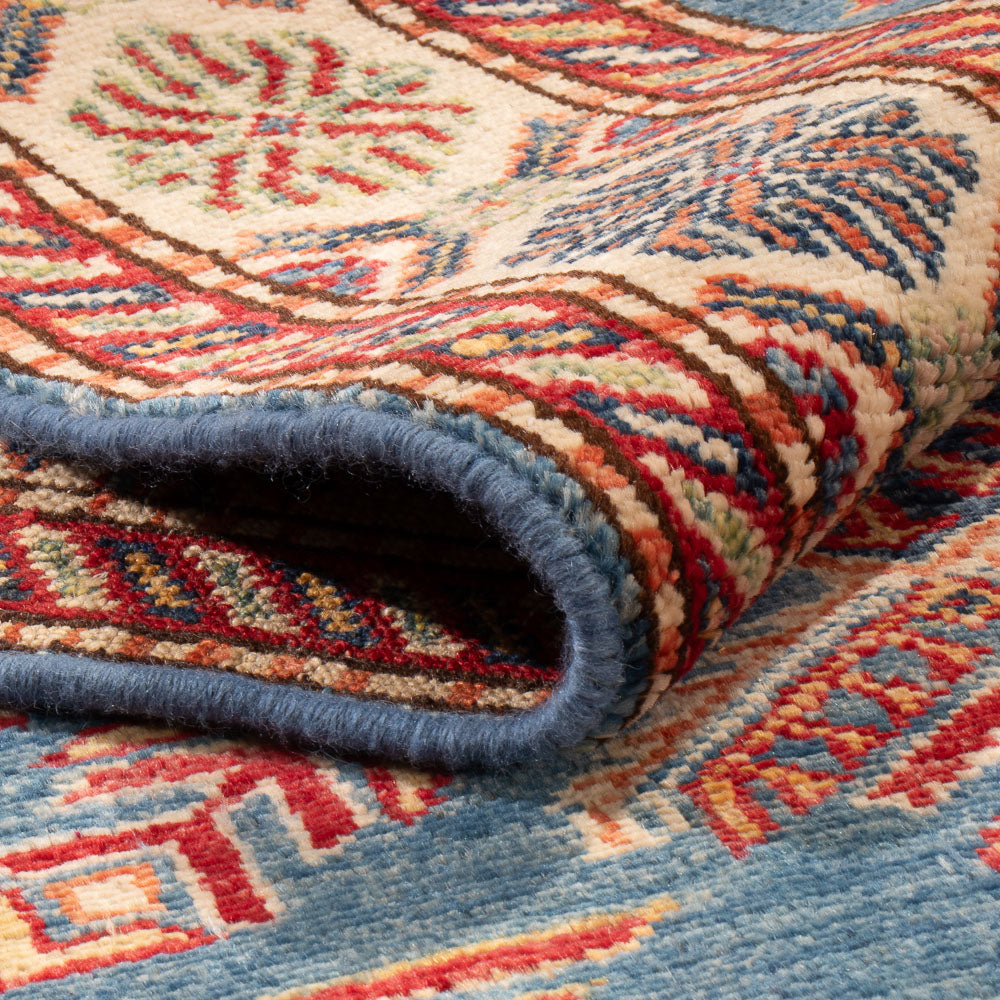 Tapis de couloir Tapis Ziegler - Kazak - 287 x 78 cm - bleu