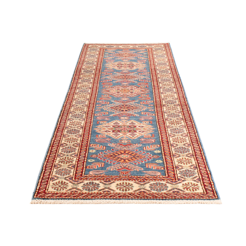 Tapis de couloir Tapis Ziegler - Kazak - 287 x 78 cm - bleu