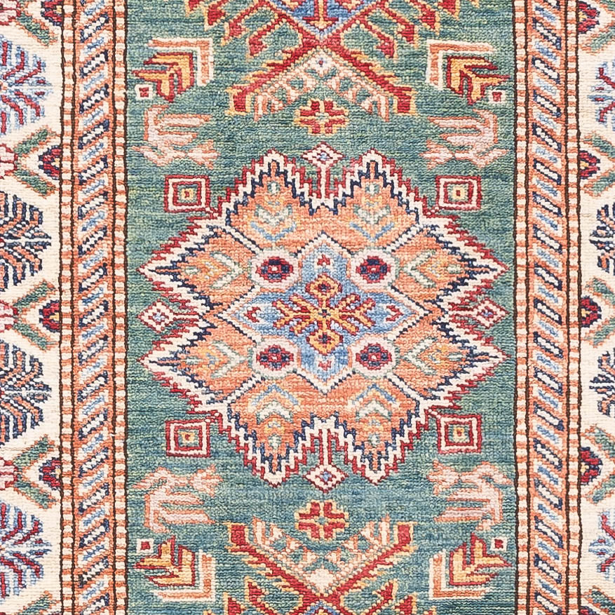 Tapis de couloir Tapis Ziegler - Kazak - 243 x 72 cm - vert clair