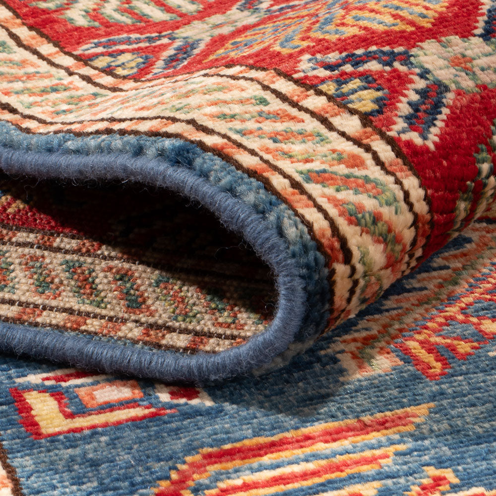 Tapis de couloir Tapis Ziegler - Kazak - 307 x 83 cm - bleu