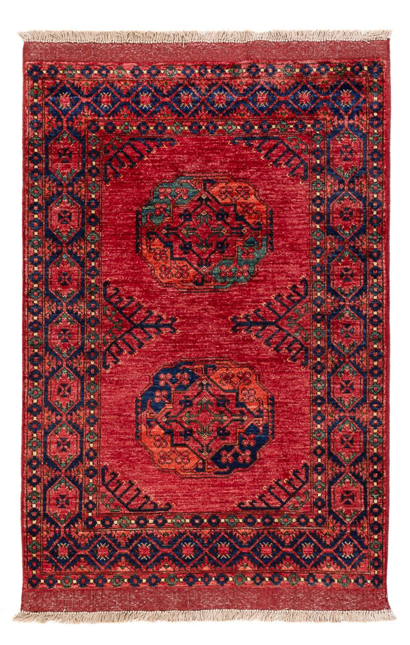 Tapis afghan - 151 x 101 cm - rouge