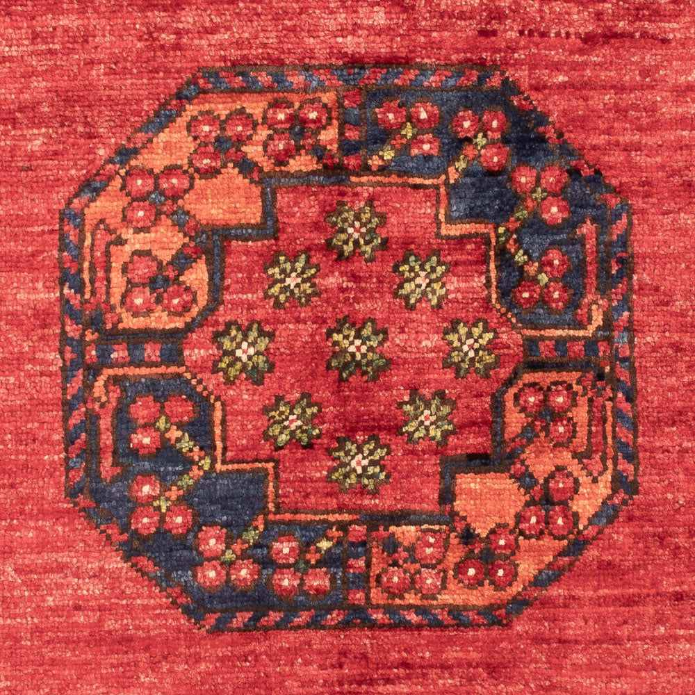 Tapis afghan - 123 x 83 cm - rouge