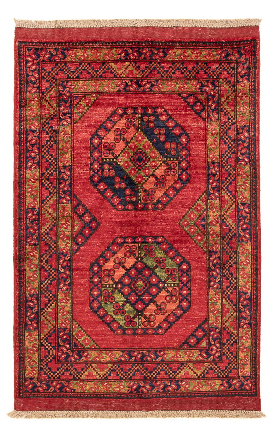 Tapis afghan - 123 x 82 cm - rouge