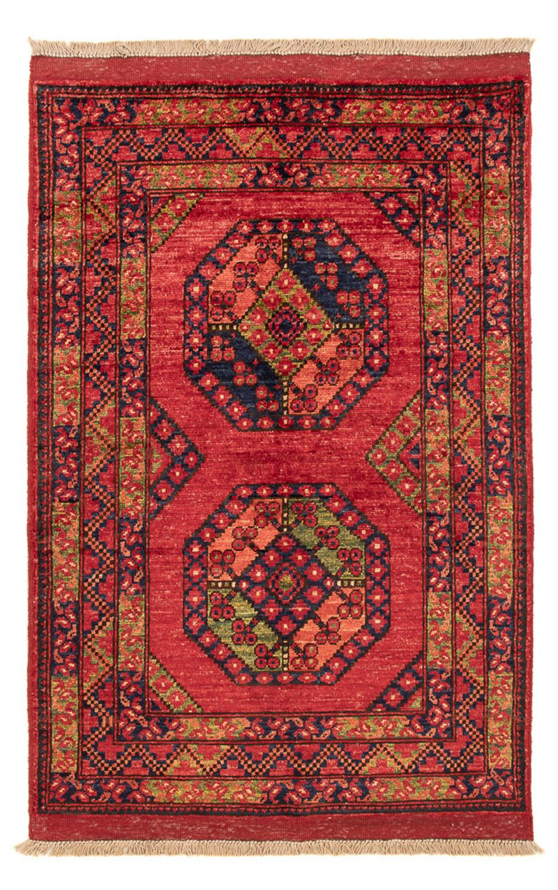 Tapis afghan - 123 x 82 cm - rouge