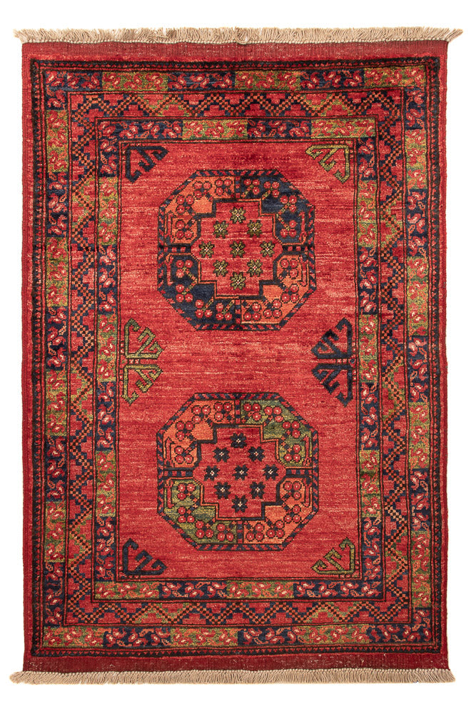 Tapis afghan - 125 x 87 cm - rouge