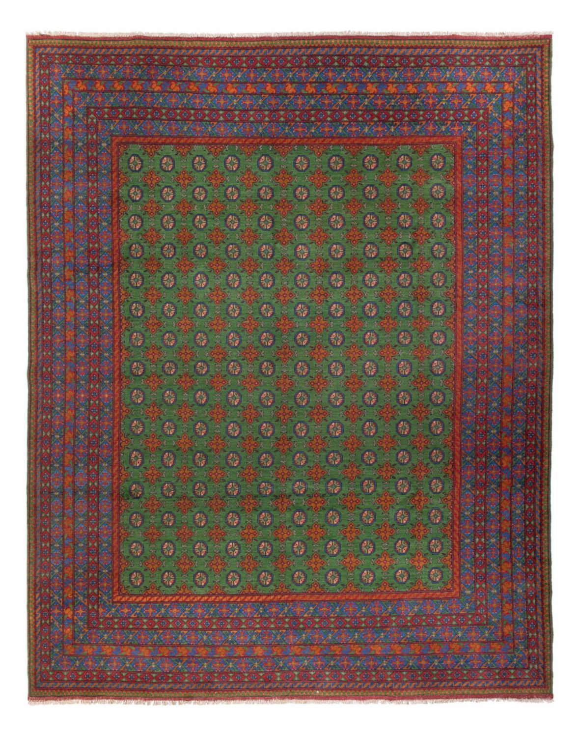 Tapis afghan - Filpa - 390 x 297 cm - vert