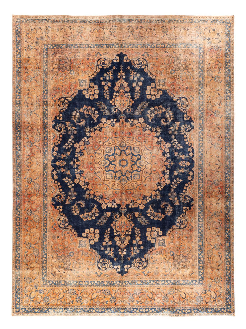 Tapis vintage - 387 x 286 cm - bleu foncé