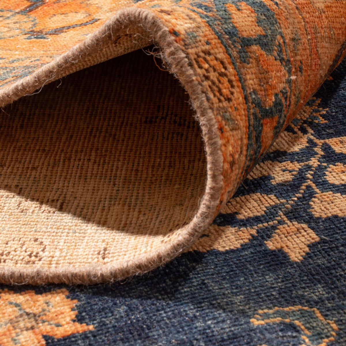 Tapis vintage - 387 x 286 cm - bleu foncé