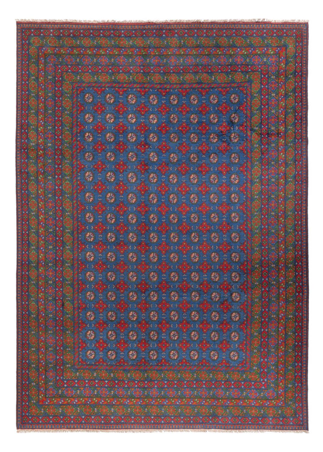 Tapis afghan - Filpa - 355 x 252 cm - bleu