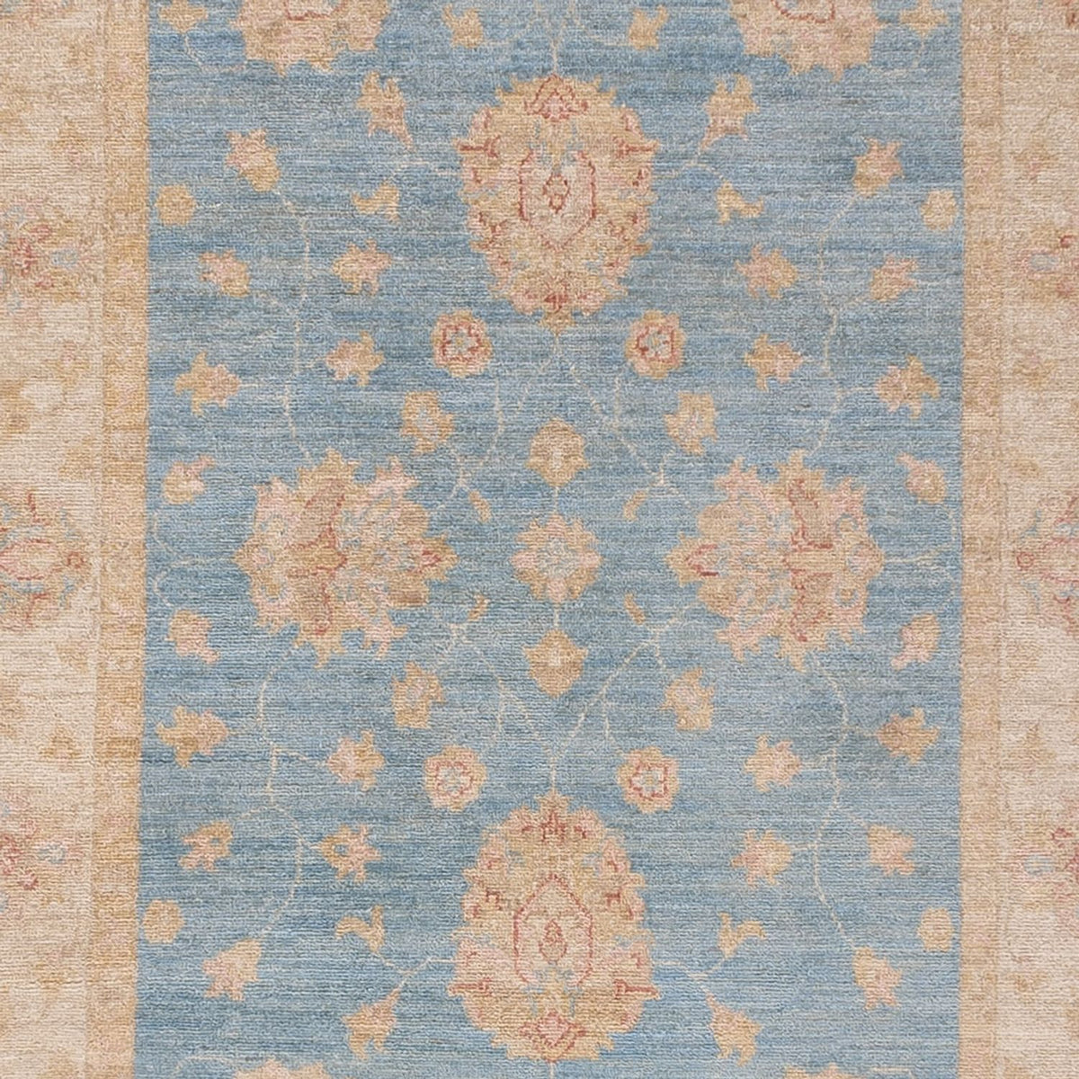 Tapis de couloir Tapis Ziegler - 396 x 121 cm - bleu clair