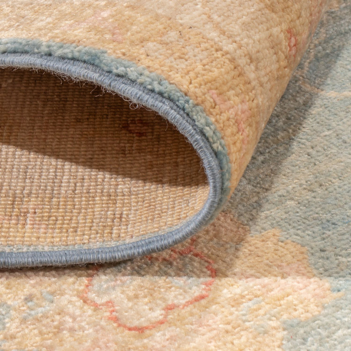 Tapis de couloir Tapis Ziegler - 396 x 121 cm - bleu clair