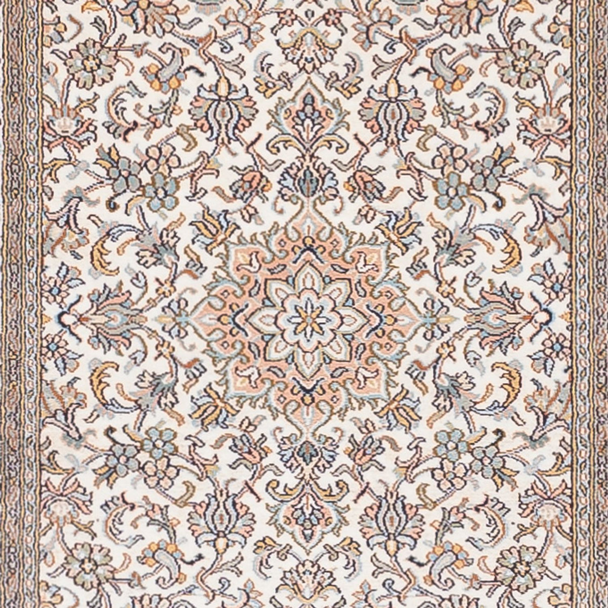 Tapis de couloir Tapis en soie - Soie du Cachemire - 480 x 79 cm - beige foncé