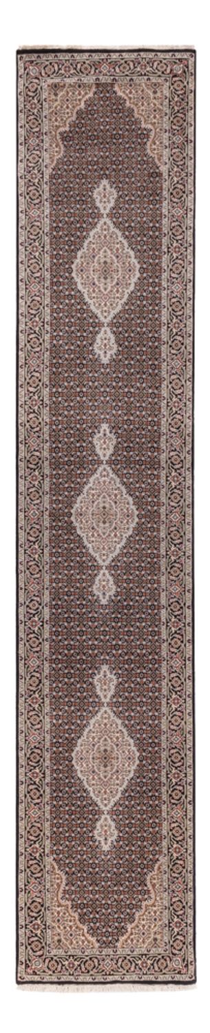 Tapis de couloir Tapis oriental - Tabriz - 406 x 82 cm - anthracite