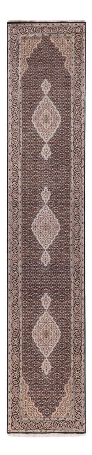 Tapis de couloir Tapis oriental - Tabriz - 406 x 82 cm - anthracite