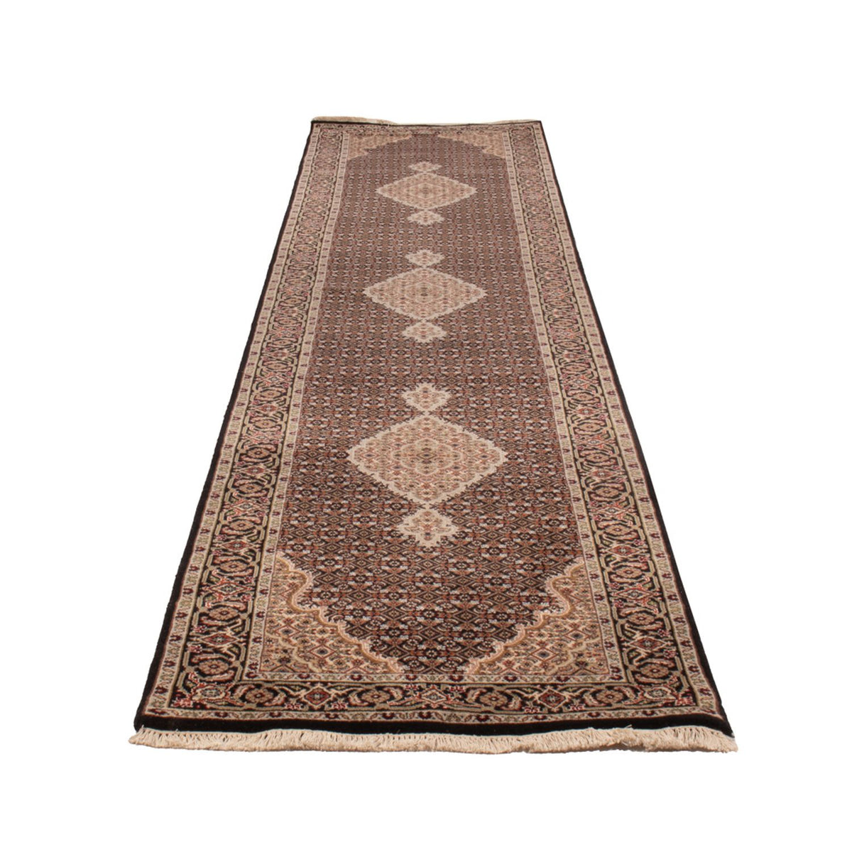Tapis de couloir Tapis oriental - Tabriz - 406 x 82 cm - anthracite