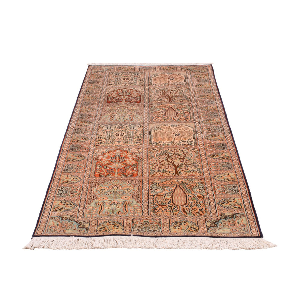 Tapis de couloir Tapis en soie - Soie du Cachemire - 237 x 79 cm - beige foncé