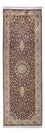 Tapis de couloir Tapis en soie - Soie du Cachemire - 255 x 81 cm - beige foncé