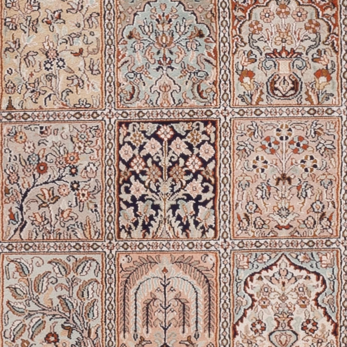 Tapis de couloir Tapis en soie - Soie du Cachemire - 298 x 77 cm - beige foncé