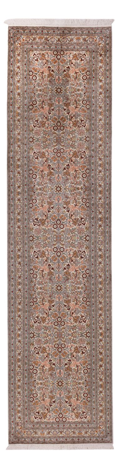Tapis de couloir Tapis en soie - Soie du Cachemire - 338 x 79 cm - beige foncé