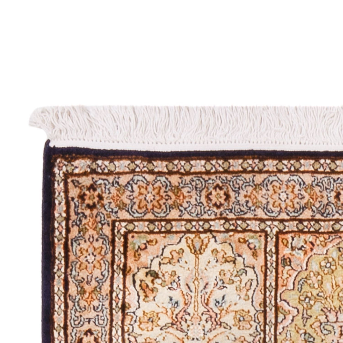 Tapis de couloir Tapis en soie - Soie du Cachemire - 304 x 77 cm - beige foncé