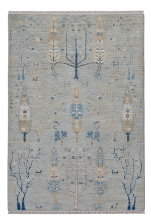 Tapis design - 181 x 120 cm - argent