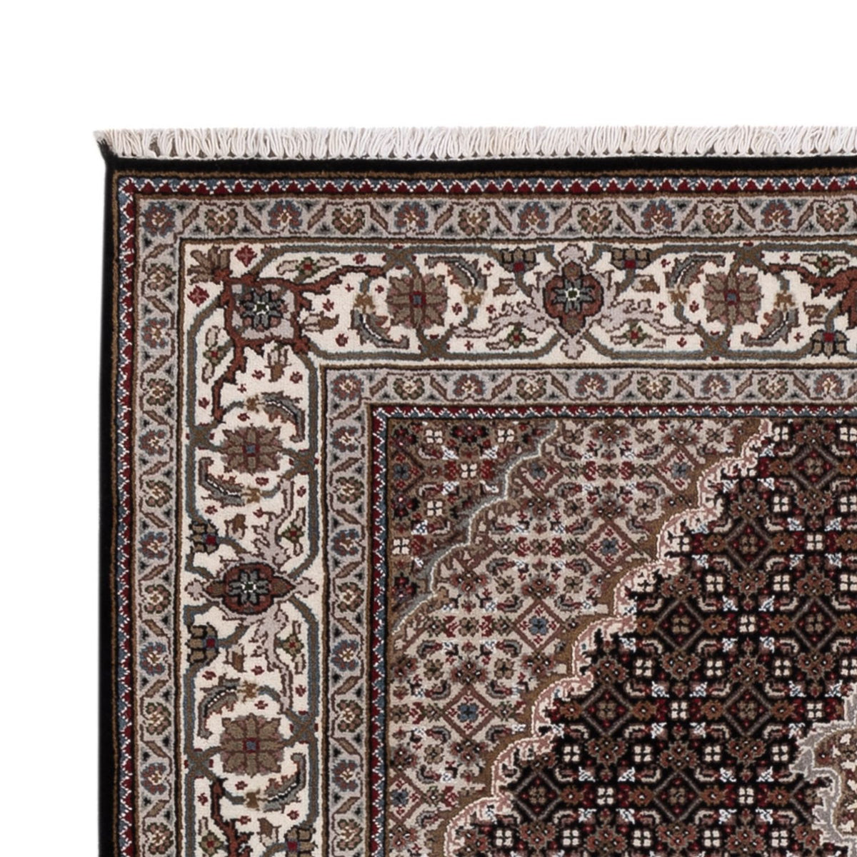 Tapis oriental - Tabriz - 196 x 141 cm - gris foncé