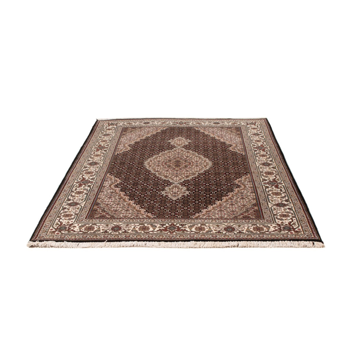Tapis oriental - Tabriz - 196 x 141 cm - gris foncé