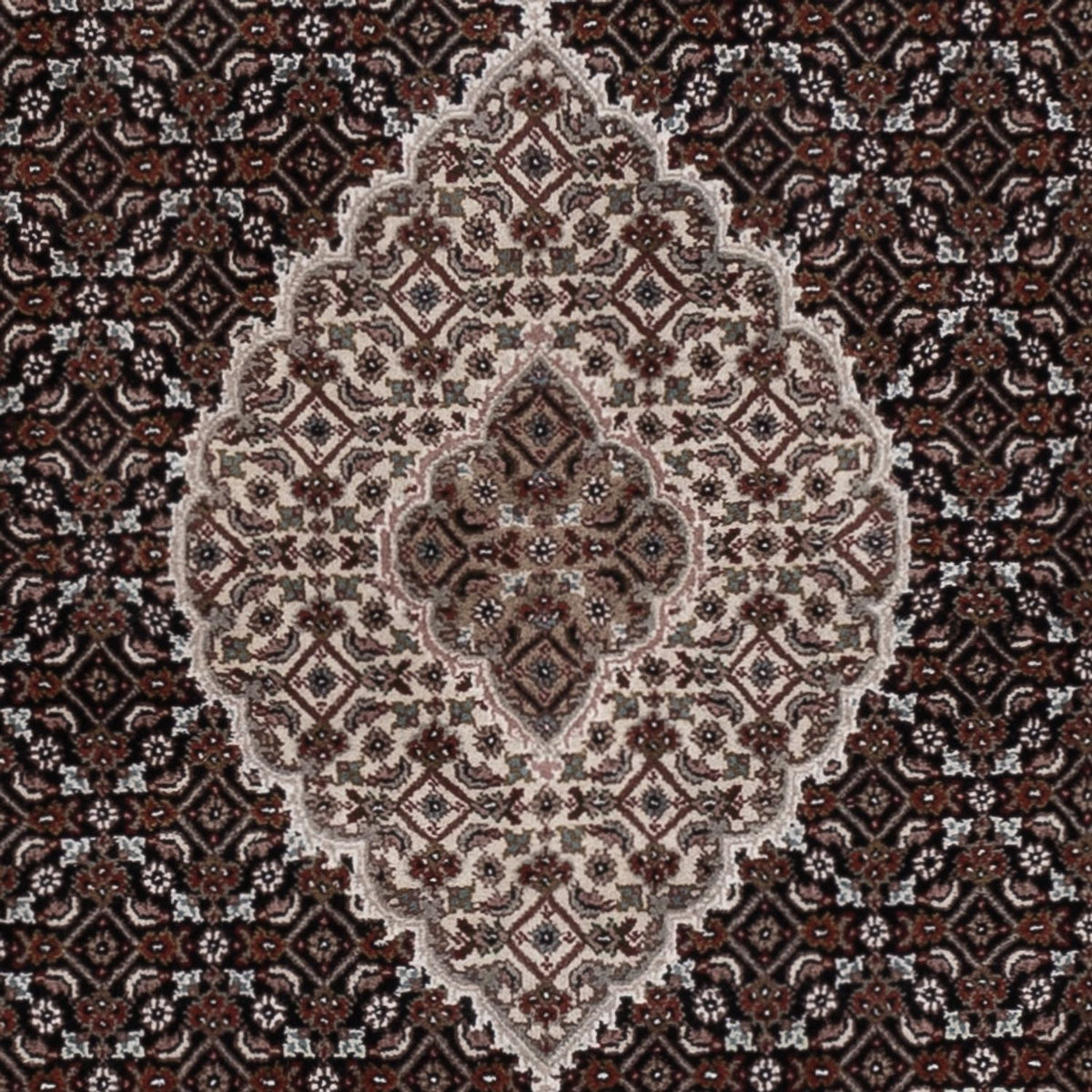 Tapis oriental - Tabriz - 204 x 141 cm - gris foncé