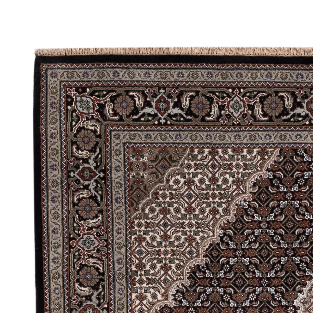 Tapis oriental - Tabriz - 205 x 143 cm - gris foncé