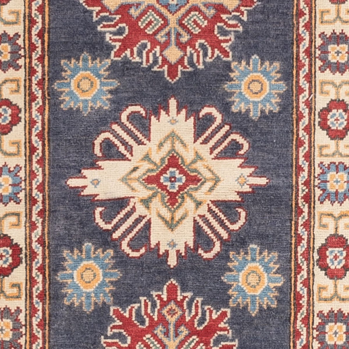 Tapis de couloir Tapis Ziegler - Kazak - 303 x 80 cm - bleu foncé