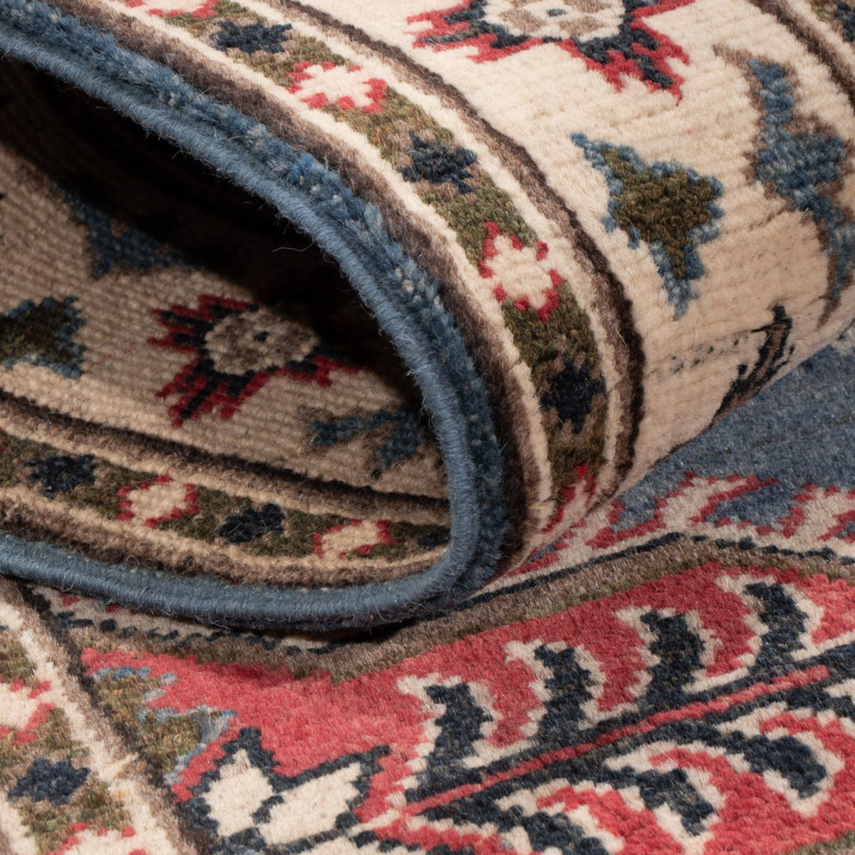 Tapis de couloir Tapis Ziegler - Kazak - 288 x 82 cm - bleu