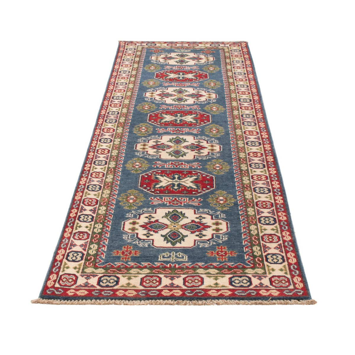 Tapis de couloir Tapis Ziegler - Kazak - 281 x 80 cm - bleu
