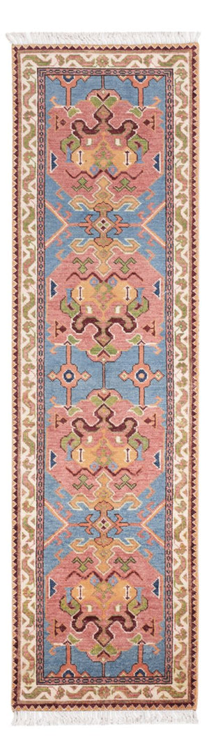 Tapis de couloir Tapis Ziegler - Kazak - 297 x 76 cm - bleu