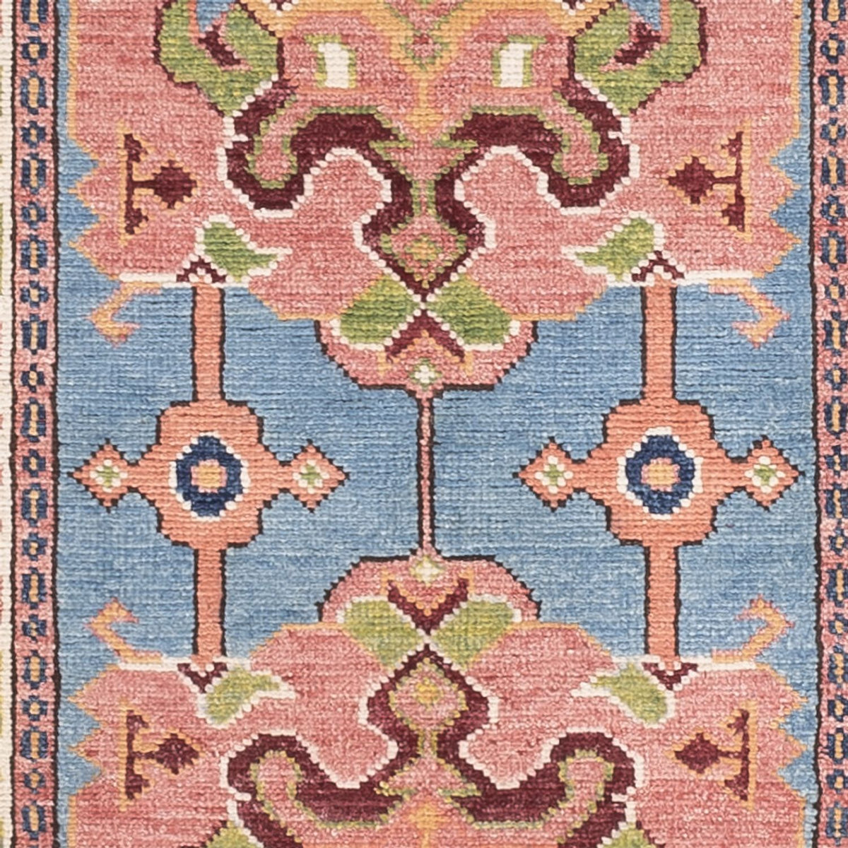 Tapis de couloir Tapis Ziegler - Kazak - 297 x 76 cm - bleu