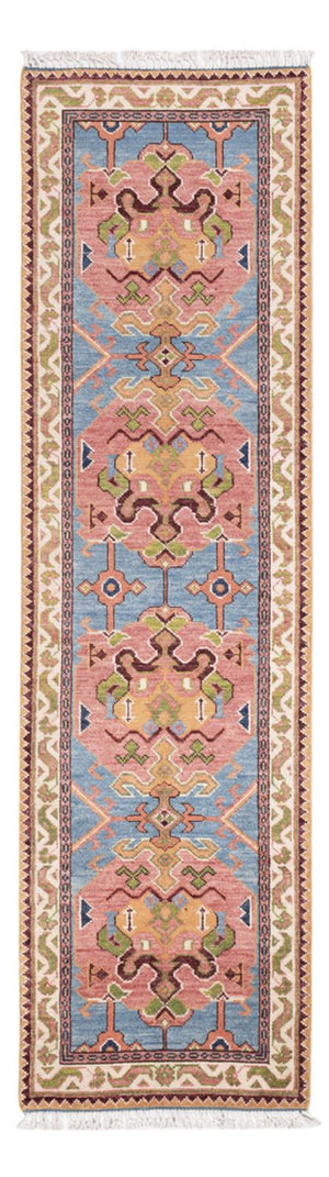 Tapis de couloir Tapis Ziegler - Kazak - 296 x 79 cm - bleu