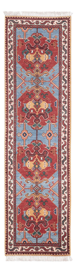 Tapis de couloir Tapis Ziegler - Kazak - 287 x 77 cm - bleu